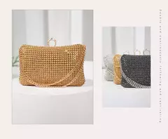 Sacos de noite de diamantes para mulheres, prata e ouro, bolsas de ombro luxuosas, banquete de casamento, bolsa de embreagem