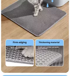 Tapete de areia para gatos, 60cm x 90cm, à prova d'água, camada dupla, caixa de areia para animais de estimação, tapete antiderrapante, areia, lavável, limpo para animais de estimação - Wolf Magazine