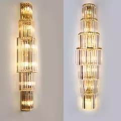 Benda luxo lobby do hotel grande lâmpada de parede cristal para clube hall villa sala estar escritório banquete luminárias interiores - loja online