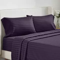 Imagem do Solid Stripe Bedding Set, Colcha de dormir, gêmeo, completo, rainha, king size, quarto ou quarto de hóspedes, 3 pcs, 4pcs