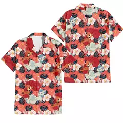 Camiseta grande solta com estampa animal havaiana masculina, blusa de manga curta, 3D divertido, desenhos animados, praia, verão, novo