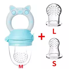 Imagem do Alimentador de Silicone Baby Fruit com tampa, Extrator de suco fresco, Frutas e vegetais mordida comendo chupeta, Grau alimentício