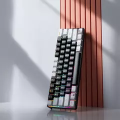 MUCAI-MK61 USB Teclado Mecânico Gaming, Interruptor Vermelho, RGB Backlit, Hot Swappable, 61 Chaves, Com Fio, Cabo Destacável - loja online