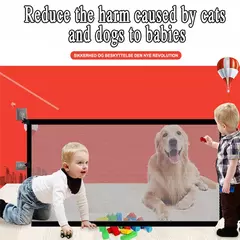 Cercas de barreira para cães de estimação, com 4 peças de gancho, rede isolada para animais de estimação, portão de escadas, novo cercadinho dobrável de malha respirável para cerca de segurança de cães - Wolf Magazine