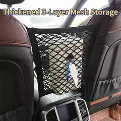 Rede de proteção para isolamento de carro, assento traseiro para cães de estimação, rede elástica de separação de armazenamento de camada dupla, trilho de segurança para animais de estimação