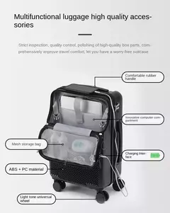 Imagem do Bagagem de Trolley de Abertura Frontal com Senha, Mala de Viagem, Carry on Bagagem, Business Laptop Trolley Bag