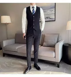 Terno xadrez formal masculino, vestido de noiva noivo, blazer de festa, calças, jaqueta, colete, calças, high-end, casual, escritório, marca - comprar online
