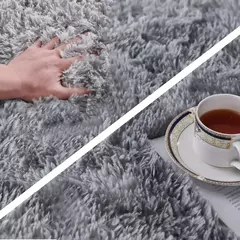 Tapete macio cinza para sala de estar, sofás modernos, decoração do quarto, antiderrapante, tapete grande peludo, tapete lavável para piso - comprar online