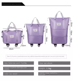 Saco de bagagem expansível com roda universal, grande capacidade, separação seca e úmida, armazenamento, viagens de negócios, mochila - Wolf Magazine