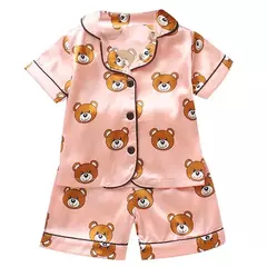 Pijama de manga comprida para meninos e meninas, roupa de casa confortável, calças de seda novas, primavera e outono, 0-4 anos na internet