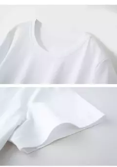 Camisetas de seda de algodão mercerizado femininas, camiseta casual simples, decote em O, manga curta, solta, reta, simples, minimalista, verão, 2023 - Wolf Magazine