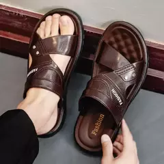 Sandálias impermeáveis de base grossa masculina, resistente ao desgaste, fundo macio, sapatos de praia antiderrapantes, chinelos casuais, 2 wear, verão, novo, 2022 - Wolf Magazine