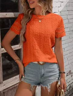 Camiseta feminina de algodão topos 2024 verão rua oco para fora simples cor sólida v camisa casual y2k t camisa branca blusa mujer moda