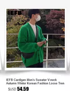 Iefb-suéter de malha personalizado masculino, pulôveres finos, tops estilo coreano, design de nicho, moda masculina, outono, inverno, novo, 9C2550