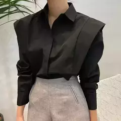 Blusas soltas de mangas compridas femininas, camisa chique, tops elegantes de rua, blusas de escritório OL, novas, outono, 2023 na internet