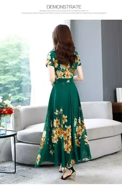 Vestido floral fragmentado para mulheres, roupa elegante, manga longa, comprimento médio, além das fronteiras, estilo coreano, 2023, novo na internet