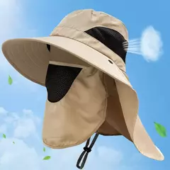 Imagem do Proteção UV Sun Hats para homens e mulheres, Outdoor Hunting Cap Pesca, Caminhadas, Camping Visor, Bucket Hat, Neck Flap Fisherman Hat, Verão