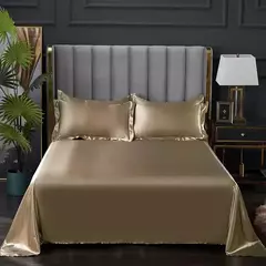 Luxo Satin Bedding Set Capa de edredão com fronha Estilo Europeu King Queen Size Confortável Bed Set Covers Folha de linho na internet