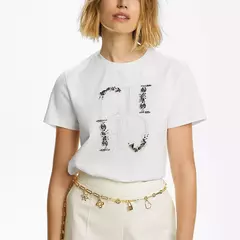 Imagem do CHCH-Camiseta feminina de manga curta, bordado artesanal pesado, moda feminina, casual, verão, novo, 2024