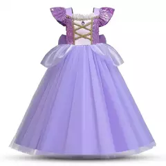 Rapunzel vestido para meninas cinderela belle vestir-se fantasia crianças aniversário princesa traje crianças roupas de festa de halloween 3-10y