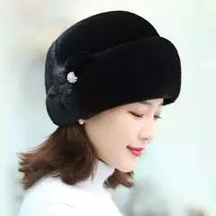 Chapéu de pele quente feminino, moda inverno, cabelo inteiro de vison, boina, maré, Kanye, Gorras Cap, mãe - comprar online
