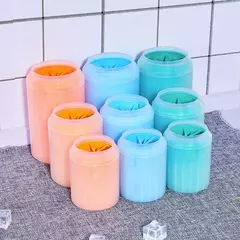 Cão pé copo pata lavadora limpador cão gato pé escova de limpeza macio silicone cão pata limpeza pata do cão balde de limpeza acessórios