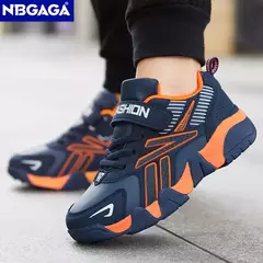 Imagem do Tênis de couro infantil, sapatos de meninos, casual, tênis, corrida, escola, esportes, crianças, meninos, moda, sapatos de caminhada, 7-12 anos