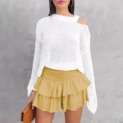 Mini-saia linha A feminina, cintura baixa, fina, monocromática, que combina tudo, casual, doce, sexy, streetwear de moda feminina, verão, Y2K - comprar online