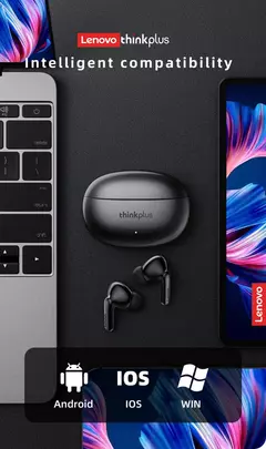 Original lenovo xt88 tws fones de ouvido sem fio bluetooth 5.3 duplo microfone estéreo redução ruído baixo alta fidelidade controle toque - loja online