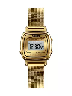 Skmei-Relógio de luxo em aço inoxidável para mulheres, contagem regressiva, relógio de pulso feminino, impermeável, relógio Chrono Digital, moda - comprar online