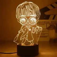 Harry potter anime figura brinquedos led nova lâmpada de noite 3d mesa criativa cabeceira para casa decoração do quarto luz legal criança presente na internet