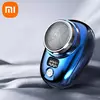 Mini barbeador elétrico para viagens masculinas, navalha portátil, aparador de barba, recarregável, recarregável, rosto