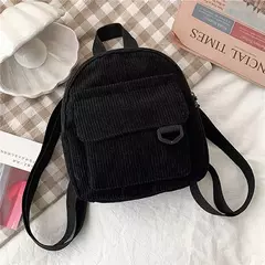 Mini mochila feminina, mochila escolar de veludo simples pequena, grande capacidade, mochila feminina durável, monocromática, casual, viajando, moda