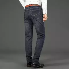 Wthinlee-Calça Jeans Stretch Casual Masculina, Calças Jeans Trabalho, Roupa de Marca Masculina Clássica, Azul, Preta, Nova, Moda na internet