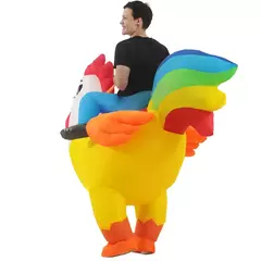 Adulto galo inflável traje engraçado unicórnio elk animais terno inflável halloween carnaval meio corpo explodir terno para cosplay na internet