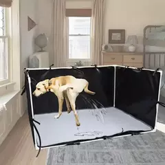 Suporte para almofada de xixi de cachorro com paredes altas, caixa de proteção contra respingos de cachorro, fácil limpeza, cerca de vaso sanitário ajustável para animais de estimação 600d para ambientes internos e externos na internet