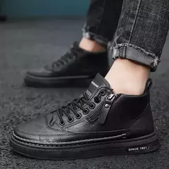 Botas masculinas de inverno sapatos de couro de alta qualidade moda sapatos de algodão moda botas de tornozelo negócios casuais sapatos ao ar livre tênis masculinos novo na internet