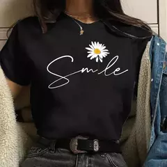 Maycaur-t-shirt de manga curta com estampa em margarida para mulheres, harajuku, anos 90, streetwear, engraçado, bonito, verão