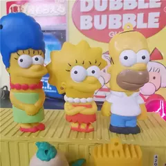 Imagem do 5-6cm simpsones anime estatueta kawaii homer marge bart lisa bonecas figura de ação bonito modelo brinquedos para menino menina crianças presente pingente