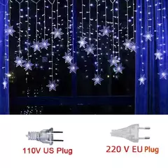LED Fairy String Luzes De Natal, Floco De Neve Cortina, Guirlanda Impermeável, Festa De Feriado, Decoração De Natal, 3.5m, 2024 - comprar online
