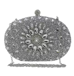 Embreagem de cristal diamante para mulheres, bolsa de noite, bolsa luxuosa para casamento, carteira feminina, brilhante, festa na internet
