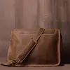 Lukir-saco de ombro do couro do cavalo louco do vintage para homens, saco de ombro simples e ocasional para o ipad 12.9 inch