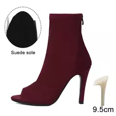HROYL-Sapatos de Dança Femininos com Tubo Curto, Pano Estirável de Salto Alto, - loja online