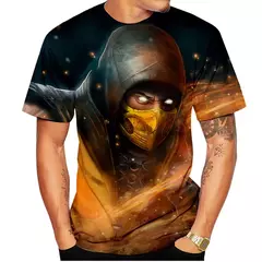 Imagem do Mortal Kombat 11 T-shirts impressas em 3D para homens e mulheres, roupas de rua grandes, Harajuku Tees, tops, roupas infantis, jogos de luta