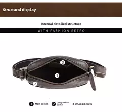 Joyir nova bolsa de ombro de couro genuíno masculino grande capacidade horizontal vintage lichia padrão ombro único saco inclinado para homem