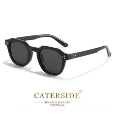 CATERSIDE-Óculos Retro Polarizados para Homens e Mulheres, Quadro Ultraleve, Óculos de Sol Polígono, Óculos de Viagem Ao Ar Livre, Alta Qualidade, TR90