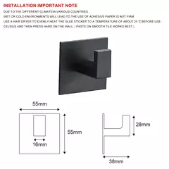 Gancho de parede adesiva forte para cozinha e banheiro, adesivo preto, cabide, cabide, roupeiro, 3m, 1-4pcs