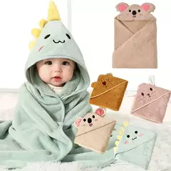 Unisex Absorvente Fast Soft Coral Fleece Toalha de banho com capuz, Roupão de banho do bebê, camisola, Baby Quilt, Wrap Bathroom, Ba, Warm, 1 Piece