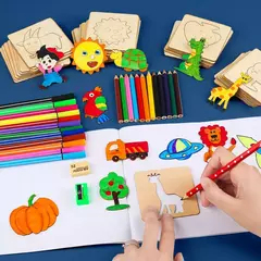 Estênceis de pintura de madeira para crianças, Brinquedos Montessori, Brinquedos de desenho, Aprendizagem Educacional, Presente Infantil, DIY, 20pcs - Wolf Magazine