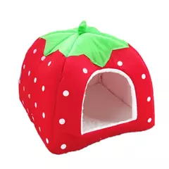 Inverno quente saco de dormir filhote de cachorro casa de estimação macio morango cão gato casa canil cachorrinho moda almofada cesta - comprar online